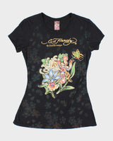 Vintage Y2k 00s Ed Hardy Rhinestone T-shirt - M