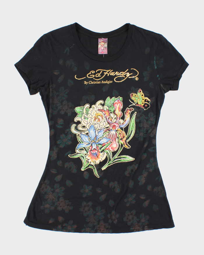 Vintage Y2k 00s Ed Hardy Rhinestone T-shirt - M