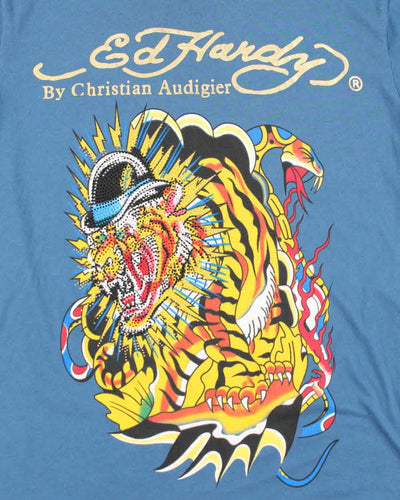 Vintage Y2k 00s Ed Hardy Rhinestone T-shirt - XL