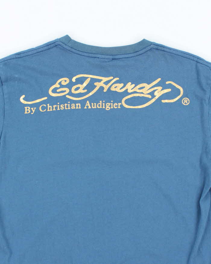 Vintage Y2k 00s Ed Hardy Rhinestone T-shirt - XL