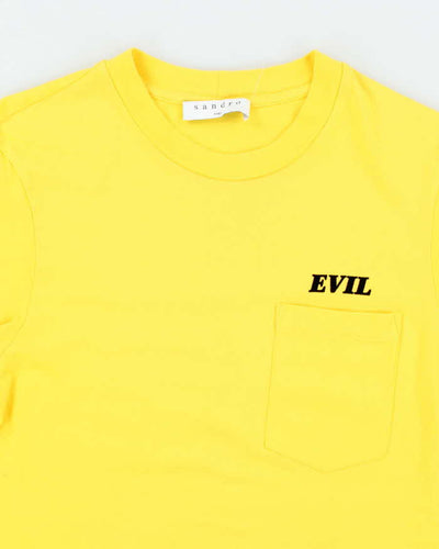 Vintage Sandro Paris Evil Printed Pocket T-Shirt - XS