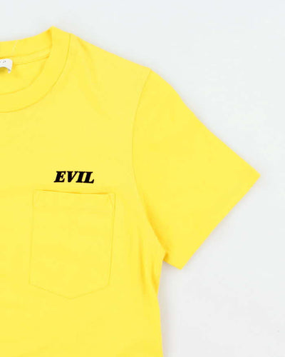 Vintage Sandro Paris Evil Printed Pocket T-Shirt - XS