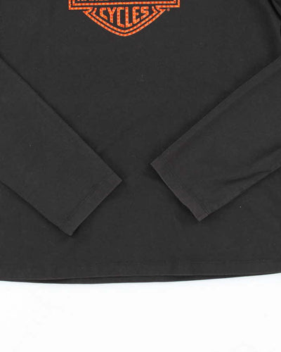 Vintage Y2K Harley Davidson Sequined Logo Long Sleeve T-Shirt - M
