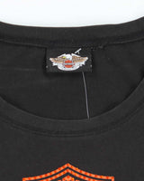 Vintage Y2K Harley Davidson Sequined Logo Long Sleeve T-Shirt - M