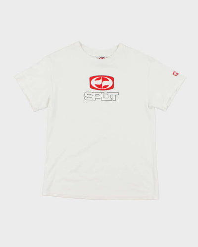 Vintage Y2K Split Skateboards Graphic Baby Fit T-Shirt - S