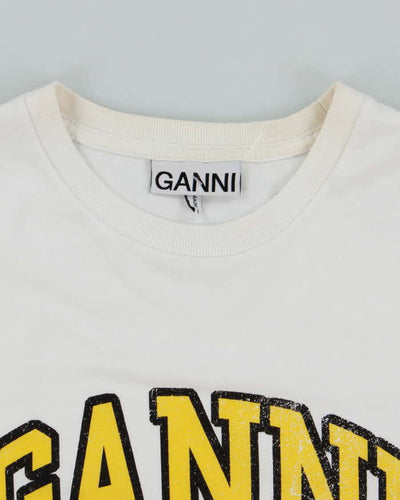 Ganni Have a Nice Day Smiley Face Graphic T-Shirt - M