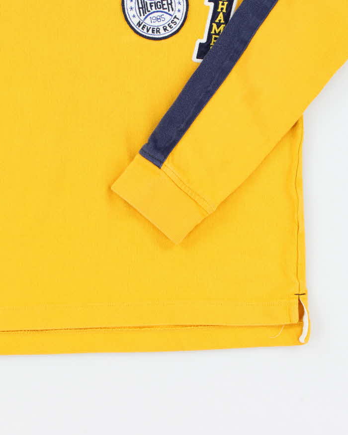 Vintage Y2K Tommy Hilfiger Patched Long Sleeve Polo Shirt - L