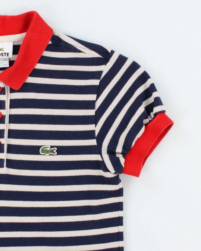 Vintage Y2K Lacoste Striped Baby Fit Polo Shirt - S