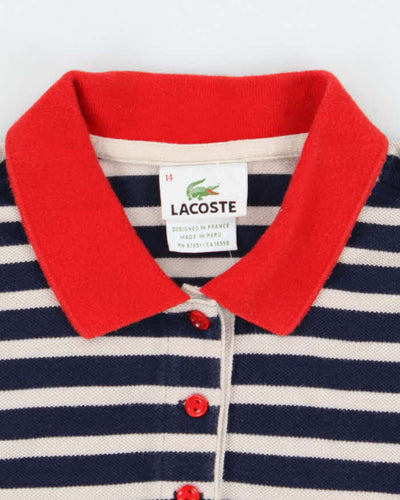 Vintage Y2K Lacoste Striped Baby Fit Polo Shirt - S