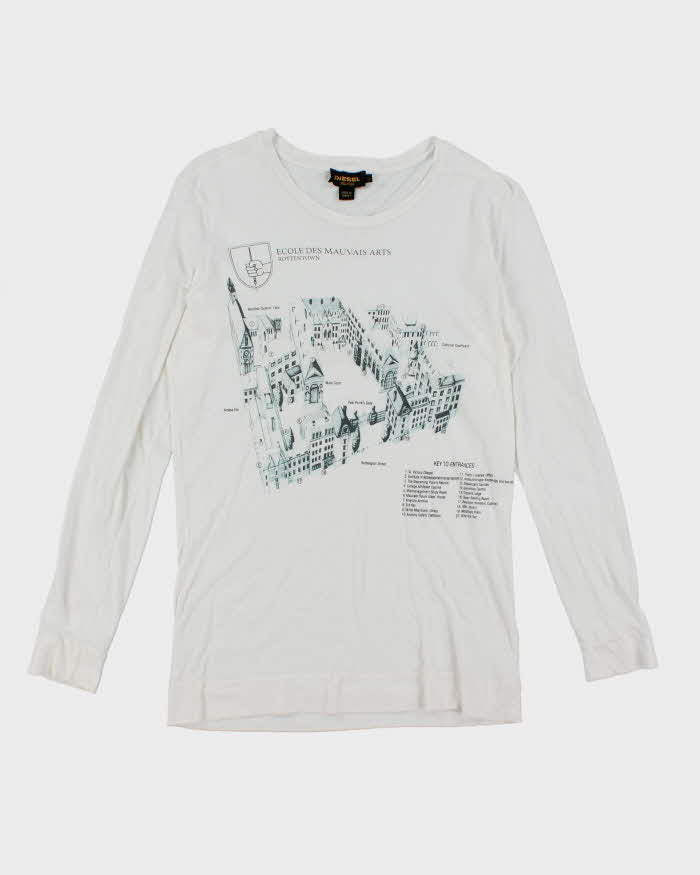 Vintage Y2K Diesel Rotten Town Graphic Long Sleeve T-Shirt - S