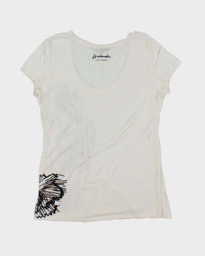 Vintage Y2K Bebe Deep V-Neck Graphic T-Shirt - L