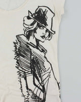 Vintage Y2K Bebe Deep V-Neck Graphic T-Shirt - L