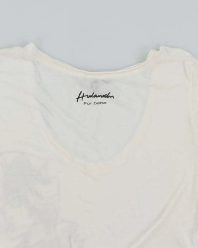 Vintage Y2K Bebe Deep V-Neck Graphic T-Shirt - L