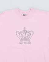 Vintage Y2K Las Vegas Crown Sequined Graphic T-Shirt - L