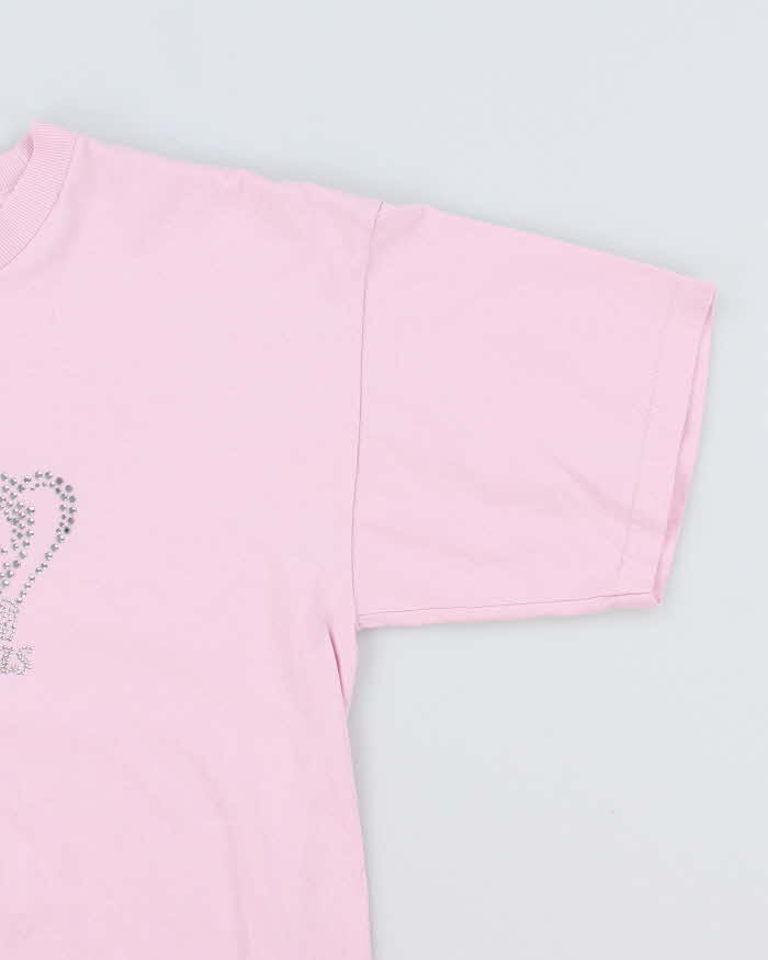 Vintage Y2K Las Vegas Crown Sequined Graphic T-Shirt - L