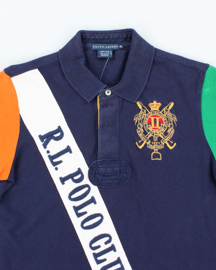 Vintage Y2K Ralph Lauren Embroidered Big Patch Polo Shirt - XL