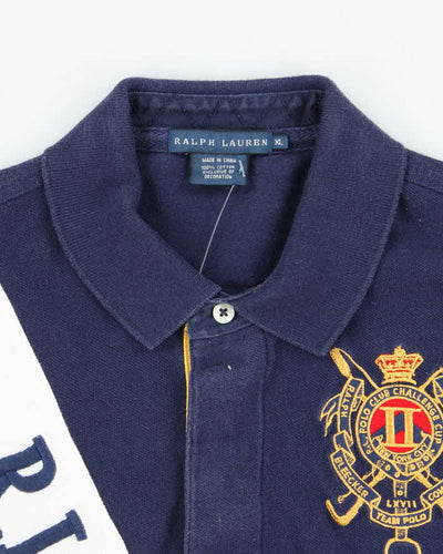 Vintage Y2K Ralph Lauren Embroidered Big Patch Polo Shirt - XL