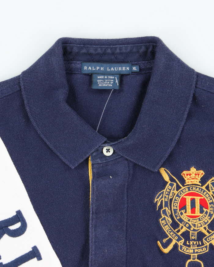 Vintage Y2K Ralph Lauren Embroidered Big Patch Polo Shirt - XL