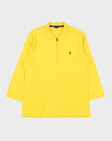 Vintage 90s Ralph Lauren Sport Zip-up Jersey Polo Top - L