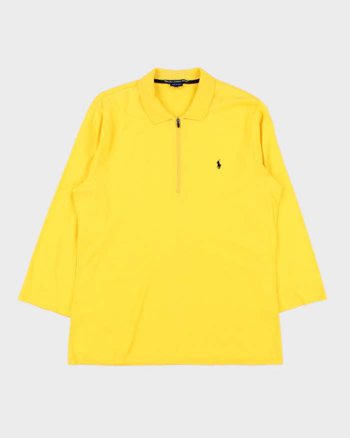 Vintage 90s Ralph Lauren Sport Zip-up Jersey Polo Top - L