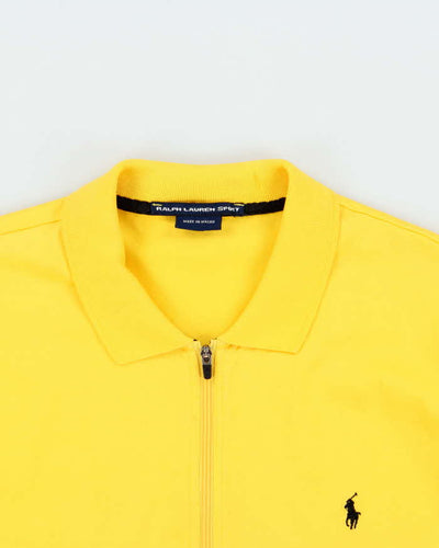 Vintage 90s Ralph Lauren Sport Zip-up Jersey Polo Top - L