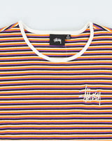 Stussy Women's Striped Embroidered Logo Long Sleeve T-Shirt - M