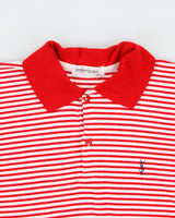 Vintage Women's 1990s Yves Saint Laurent Striped Cotton Long Sleeve Polo Shirt - XS