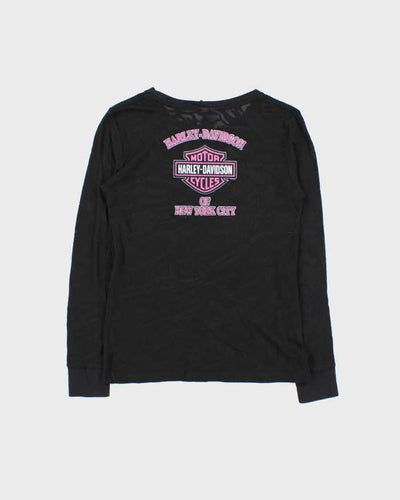 Vintage Women's Y2K Harley Davidson NY Waffle Knit Long Sleeve T-Shirt - L