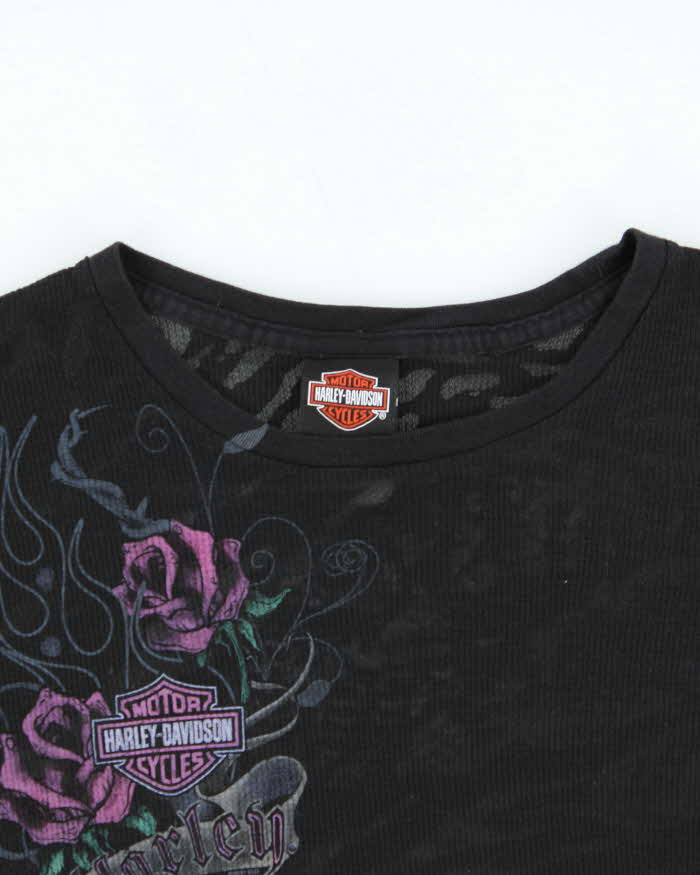 Vintage Women's Y2K Harley Davidson NY Waffle Knit Long Sleeve T-Shirt - L