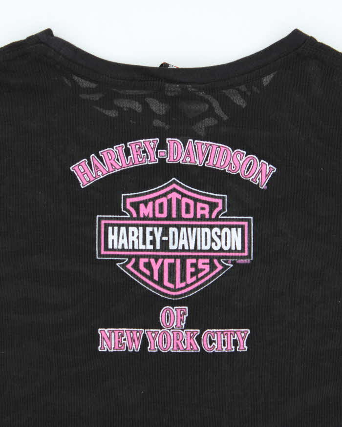 Vintage Women's Y2K Harley Davidson NY Waffle Knit Long Sleeve T-Shirt - L