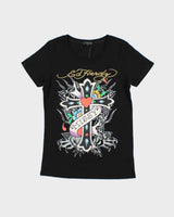 Vintage Ed Hardy Women's Missy Cross Crewneck T-Shirt - L