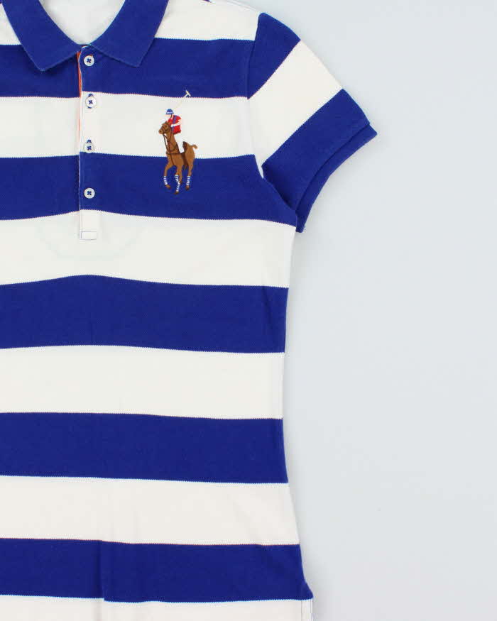 Vintage Y2K 00s Ralph Lauren Large Pony Striped Women's Short Sleeve Polo Shirt - L