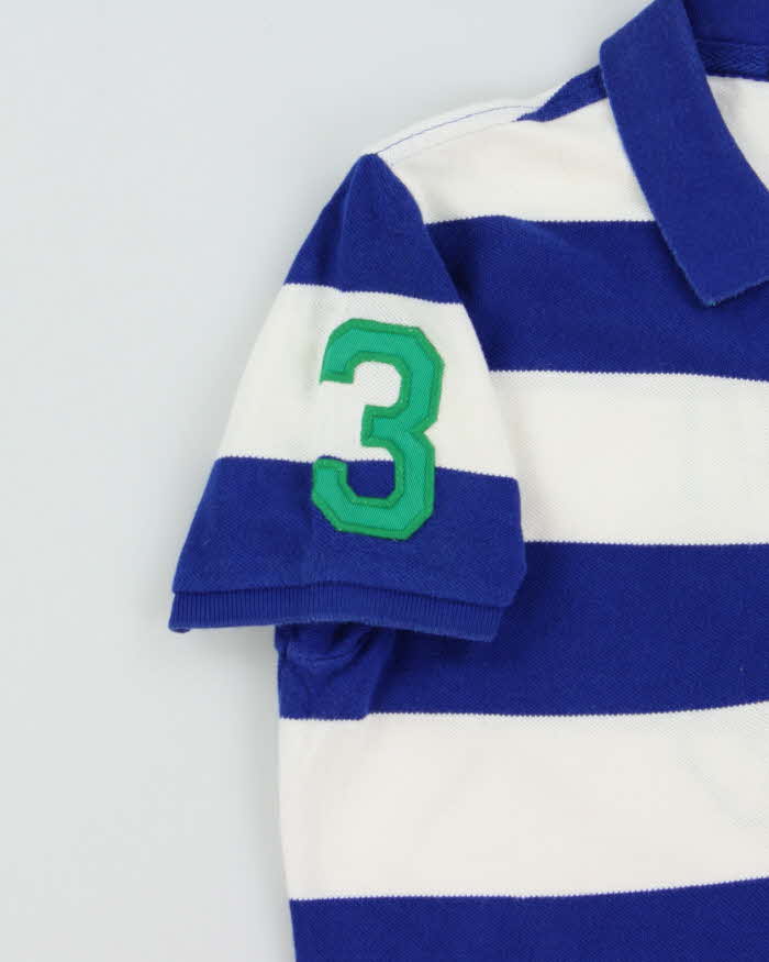 Vintage Y2K 00s Ralph Lauren Large Pony Striped Women's Short Sleeve Polo Shirt - L