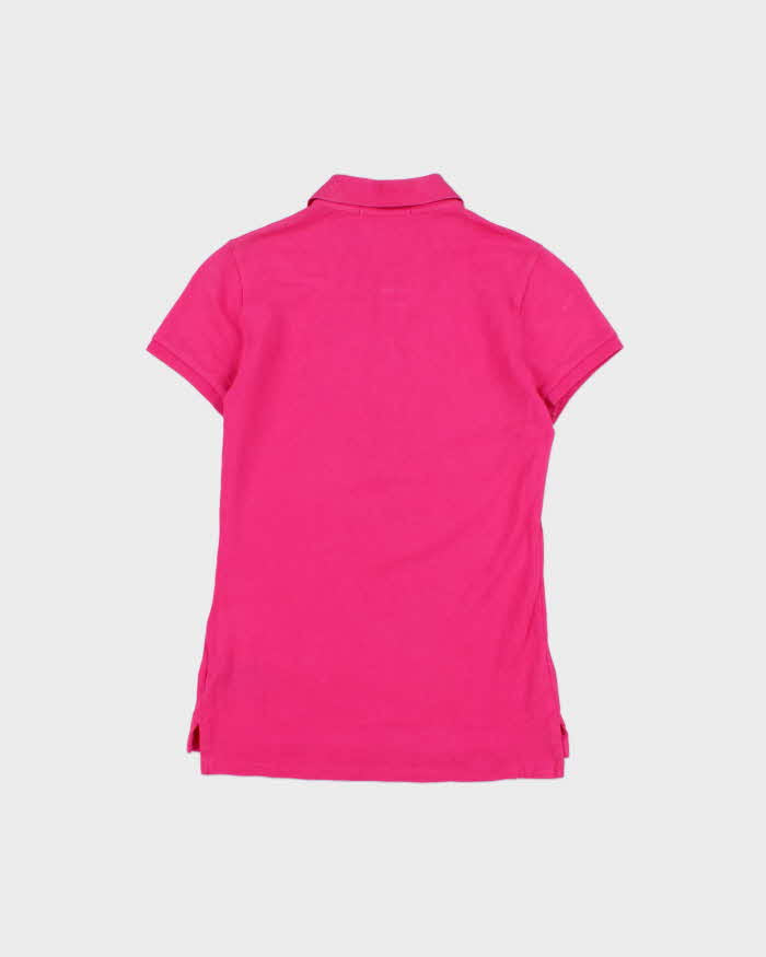 Vintage Y2K 00s Ralph Lauren Sport Hot Pink Large Pony Women's Short Sleeve Polo Shirt - S