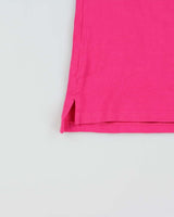 Vintage Y2K 00s Ralph Lauren Sport Hot Pink Large Pony Women's Short Sleeve Polo Shirt - S