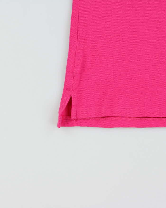 Vintage Y2K 00s Ralph Lauren Sport Hot Pink Large Pony Women's Short Sleeve Polo Shirt - S
