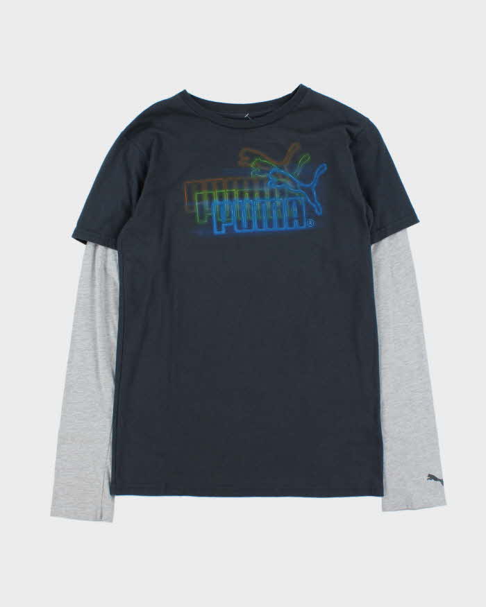 Vintage Y2K 00s Puma Double Layer Long Sleeve Women's T-Shirt - XL