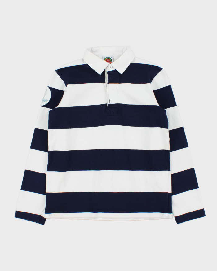 Vintage Barbarian Striped Heavyweight Long Sleeve Women's Rugby Shirt - M