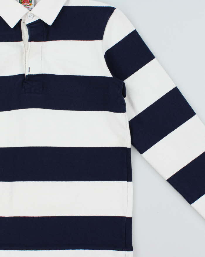 Vintage Barbarian Striped Heavyweight Long Sleeve Women's Rugby Shirt - M