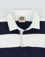 Vintage Barbarian Striped Heavyweight Long Sleeve Women's Rugby Shirt - M