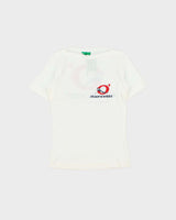 DSWT 1980s Benetton Jean's West Slash Neck Baby Tee - S