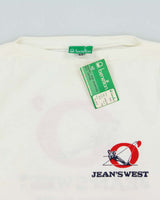 DSWT 1980s Benetton Jean's West Slash Neck Baby Tee - M
