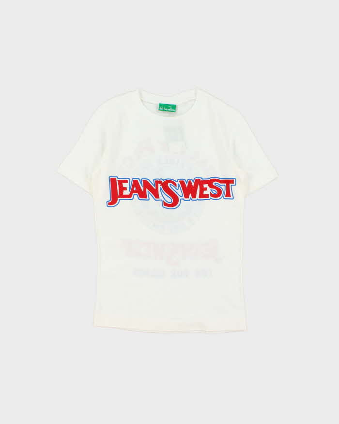 DSWT 1980s Benetton Jean's West Crewneck Baby Tee - S