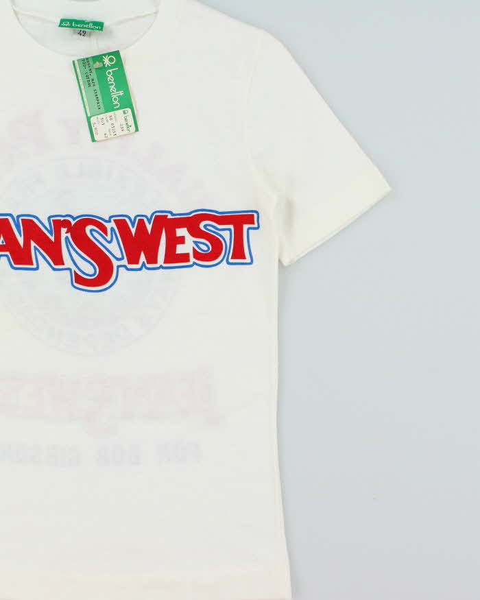 DSWT 1980s Benetton Jean's West Crewneck Baby Tee - S