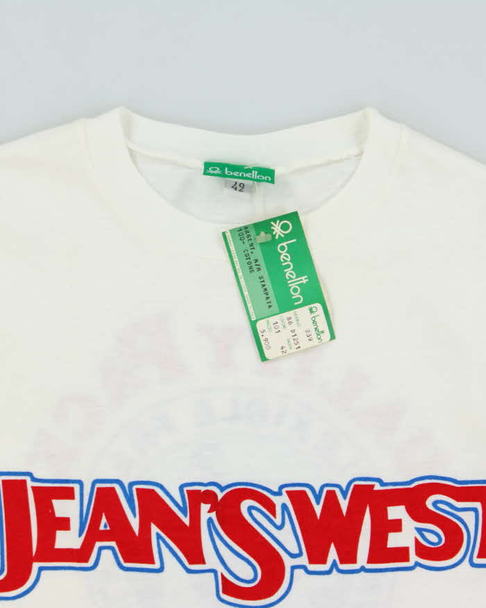 DSWT 1980s Benetton Jean's West Crewneck Baby Tee - S