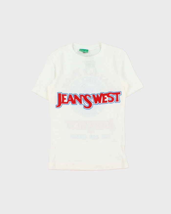 DSWT 1980s Benetton Jean's West Crewneck Baby Tee - M