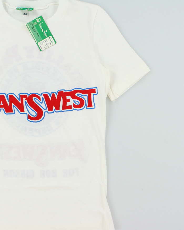 DSWT 1980s Benetton Jean's West Crewneck Baby Tee - M