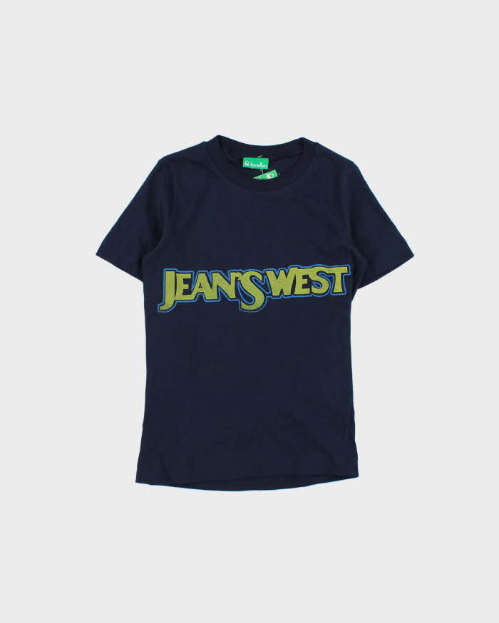 DSWT 1980s Benetton Jean's West Crewneck Baby Tee - S