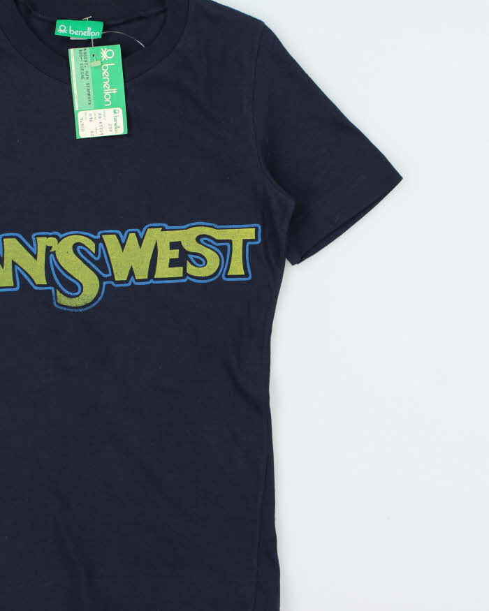 DSWT 1980s Benetton Jean's West Crewneck Baby Tee - S