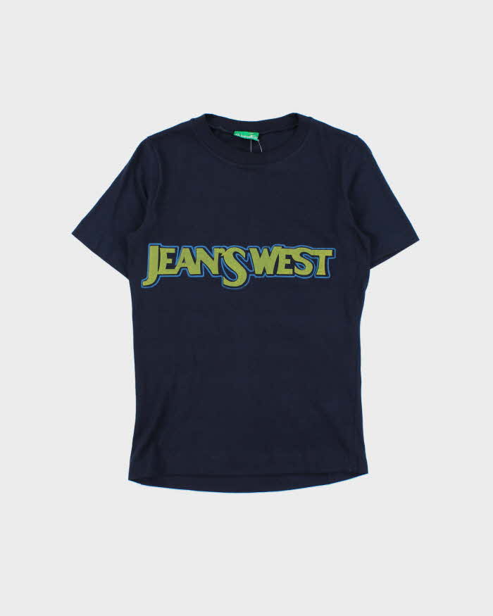 DSWT 1980s Benetton Jean's West Crewneck Baby Tee - M